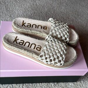 Kanna Cream Woven Sandals